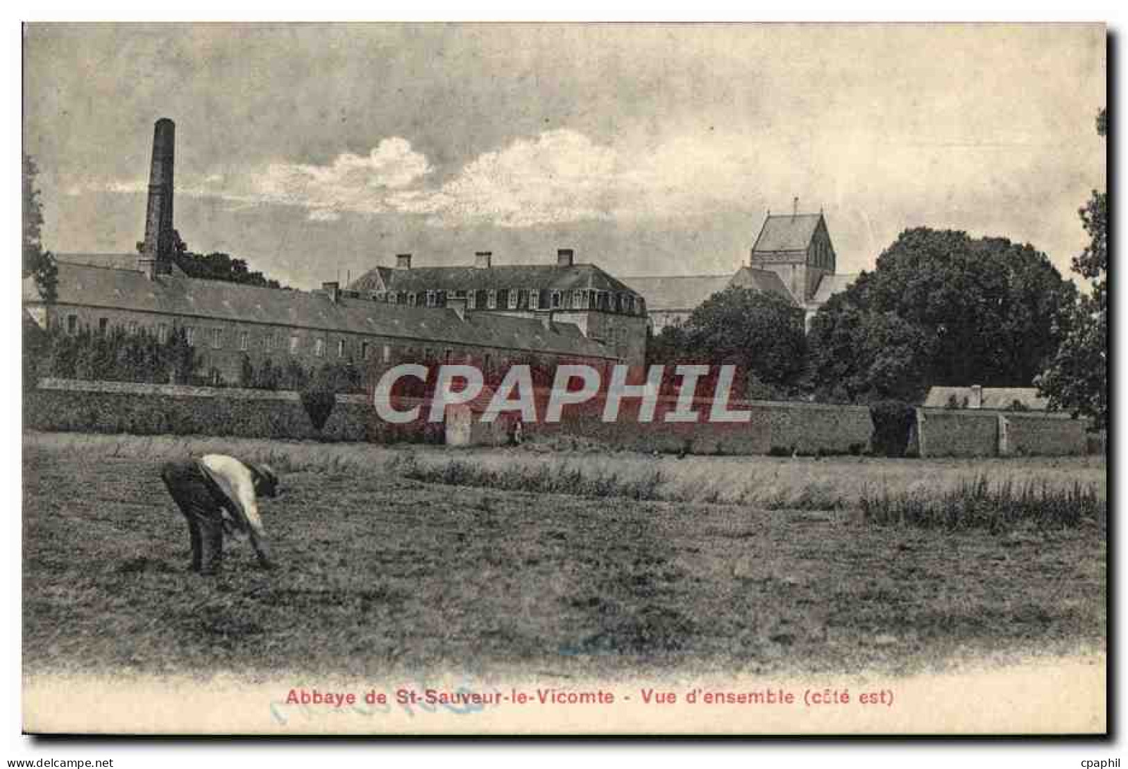 CPA Abbaye de St Sauveur le Vicomte Vue d'ensemble