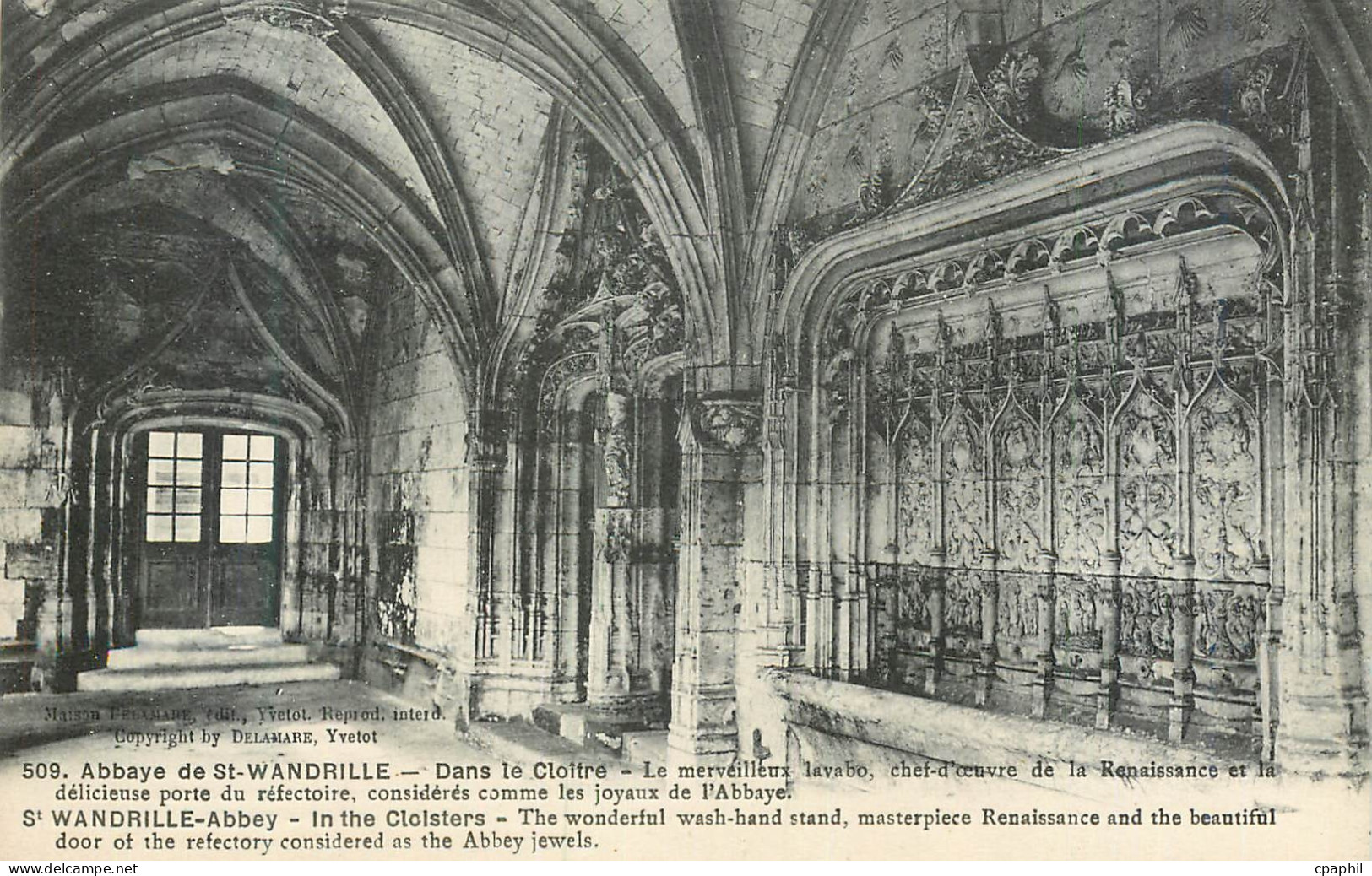CPA Abbaye de St Wandrille Dans le Cloitre