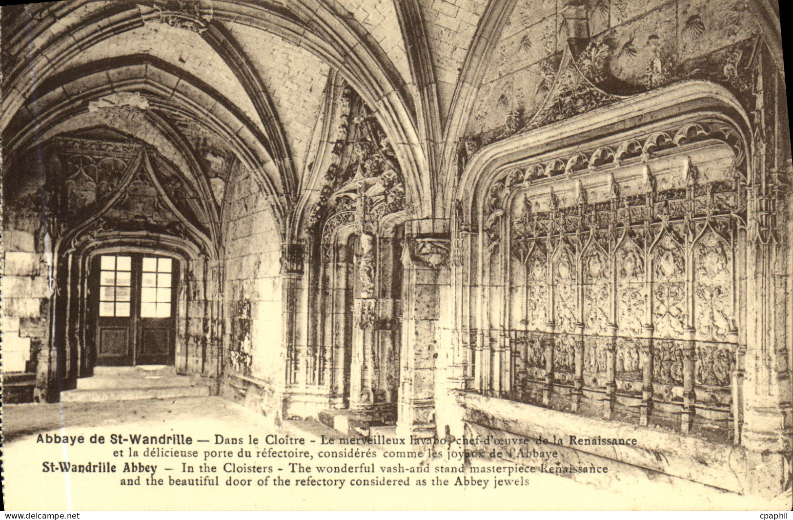 CPA Abbaye de St Wandrille Dans le Cloitre