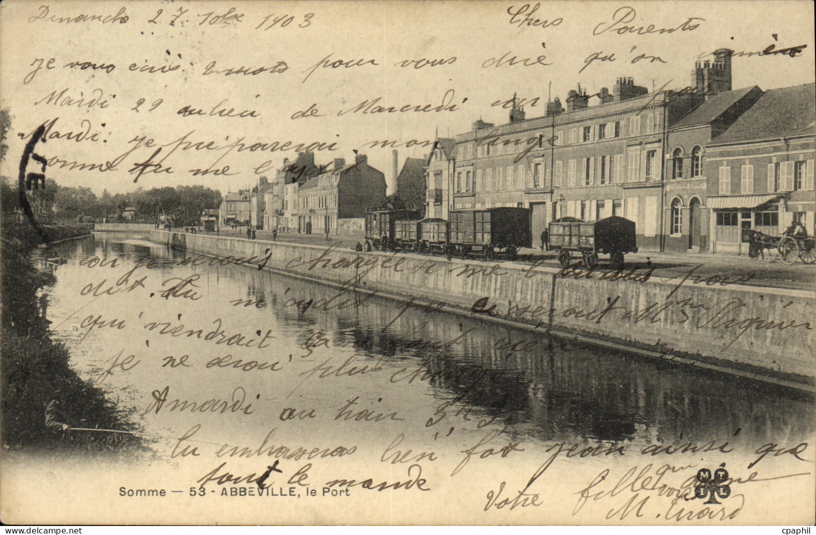 CPA Abbeville Le Port Train