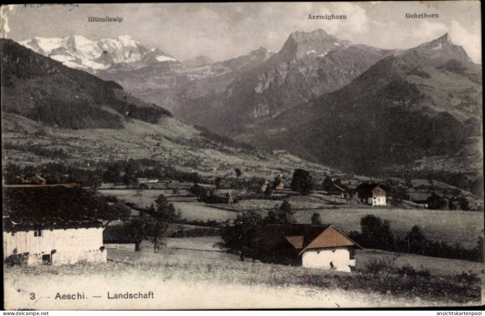 CPA Aeschi bei Spiez Kanton Bern, Landschaft