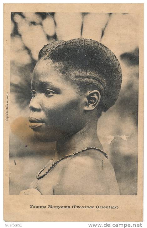 ( CPA AFRIQUE )  CONGO  /  Femme MANYEMA  ( Province Orientale )   ( état moyen )