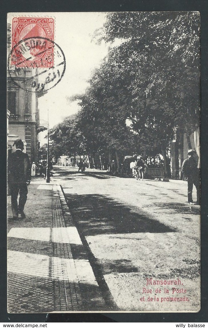 +++ CPA - Afrique - Egypte - MANSOURAH - Rue de la Poste et de la Promenade    //
