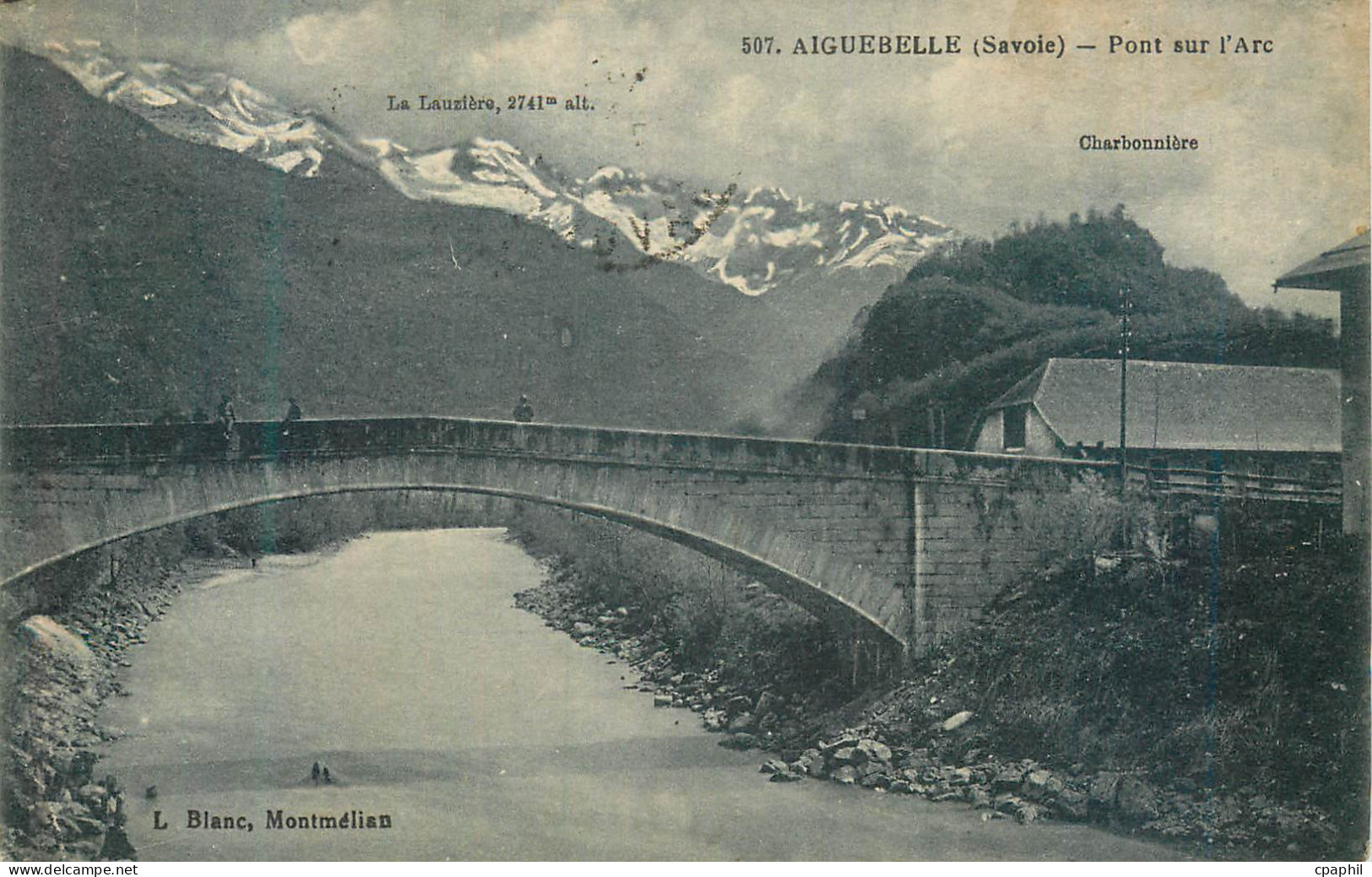 CPA Aiguebelle (Savoie) Pont sur l'Arc Charbonniere L Blanc Montmelian