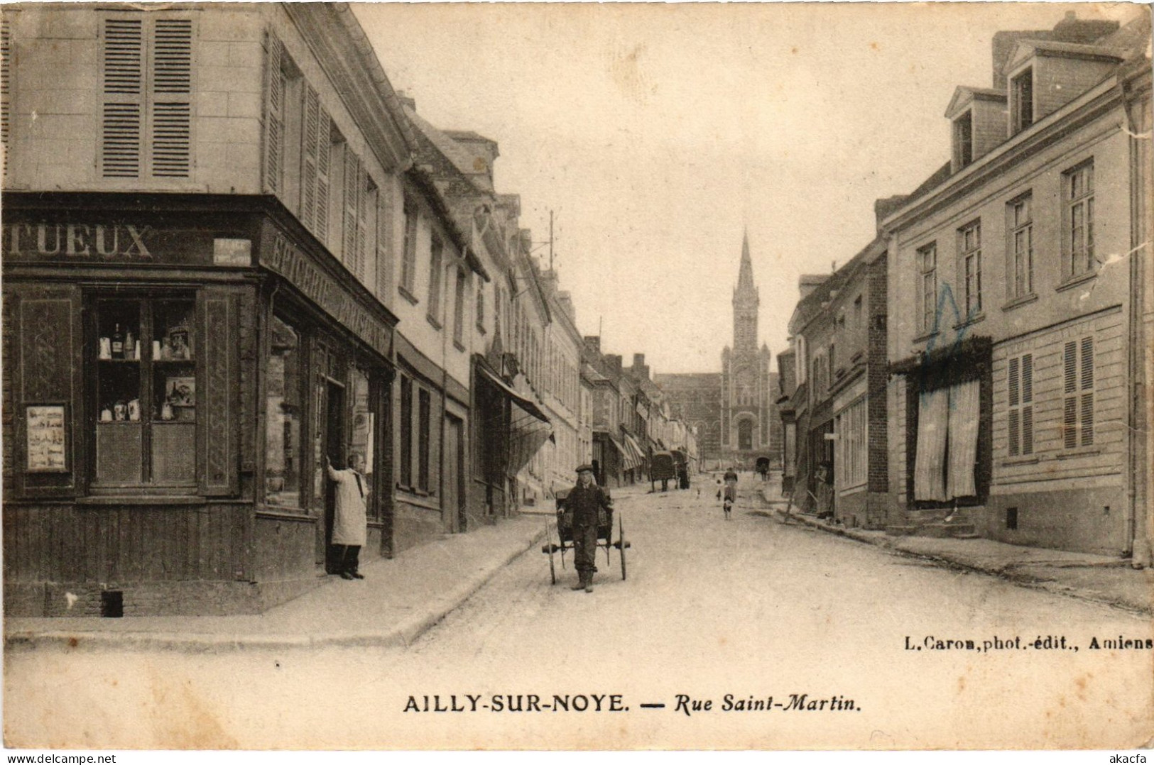 CPA Ailly sur Noye Rue St Martin (1497478)
