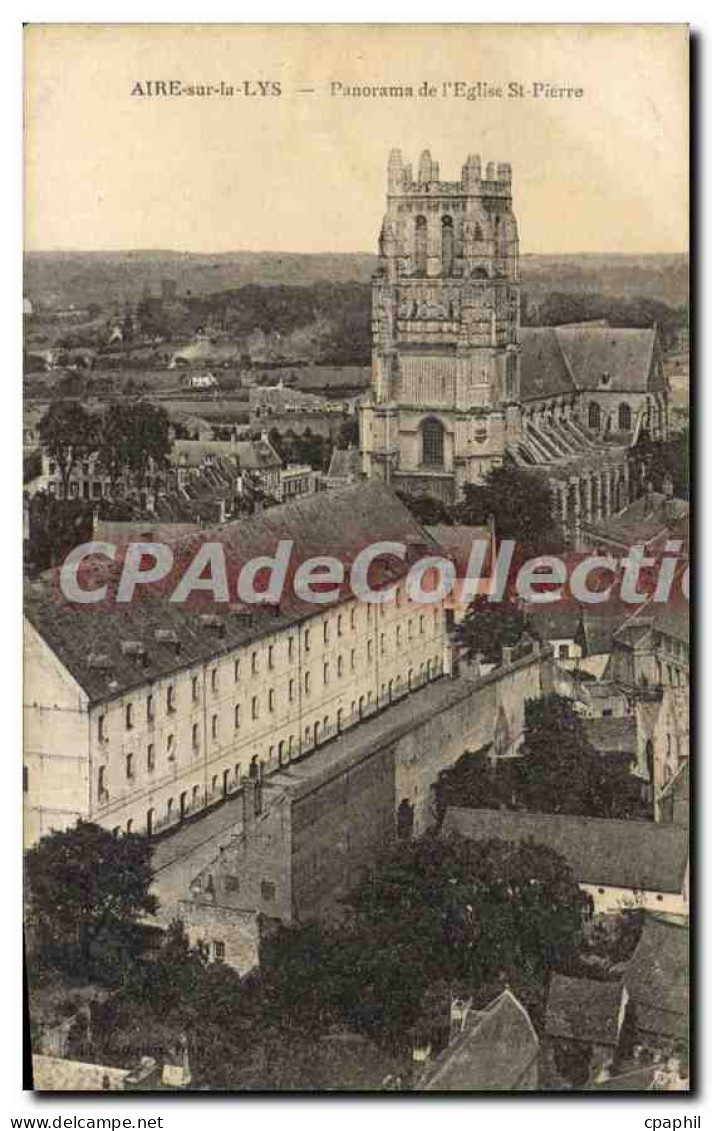 CPA Aire sur la Lys Panorama de l'eglise St Pierre