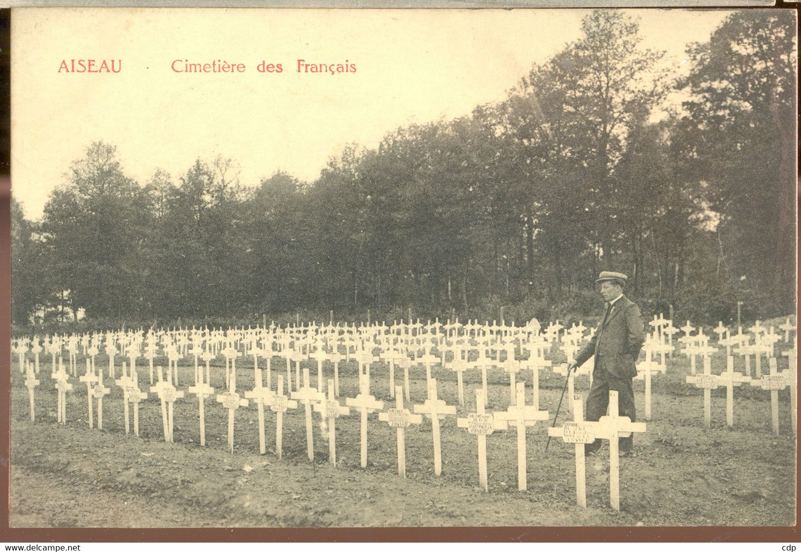 cpa aiseau   cimetière  1909