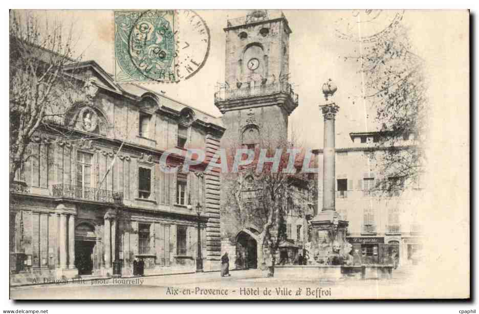 CPA Aix En Provence Hotel de Ville et Beffroi