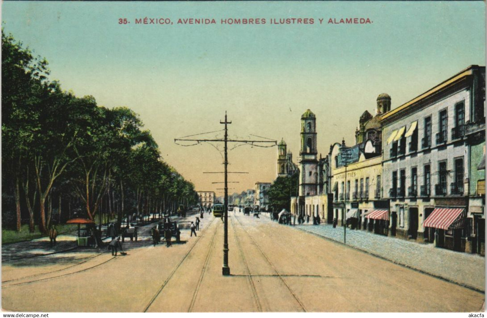 CPA AK Avenida Hombres ilustres y Alameda MEXICO (1058286)