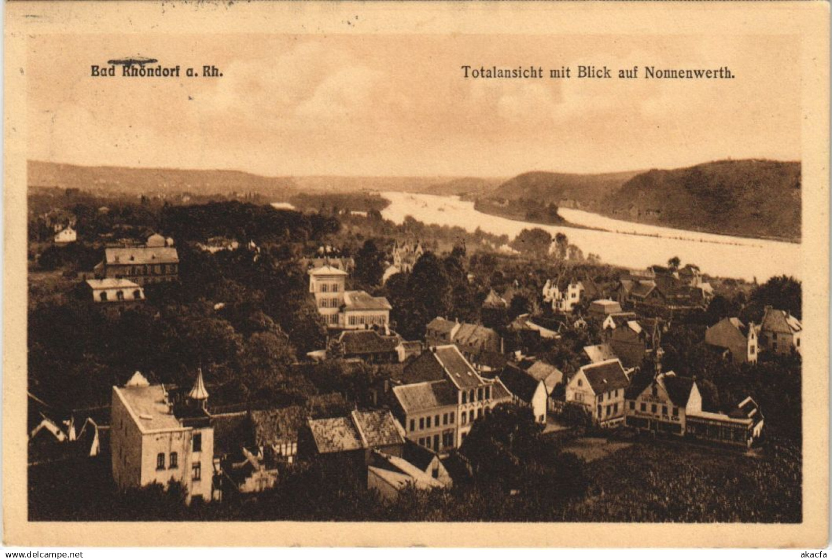CPA AK BAD RHONDORF a. RHEIN Totalansicht Nonnenwerth GERMANY (295011)