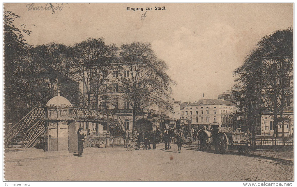 CPA AK Charleroi Eingang Stadt Entree Grand Hotel Casino Hennegau a Mons Namür Brüssel Bruxelles Courcelles Feldpost