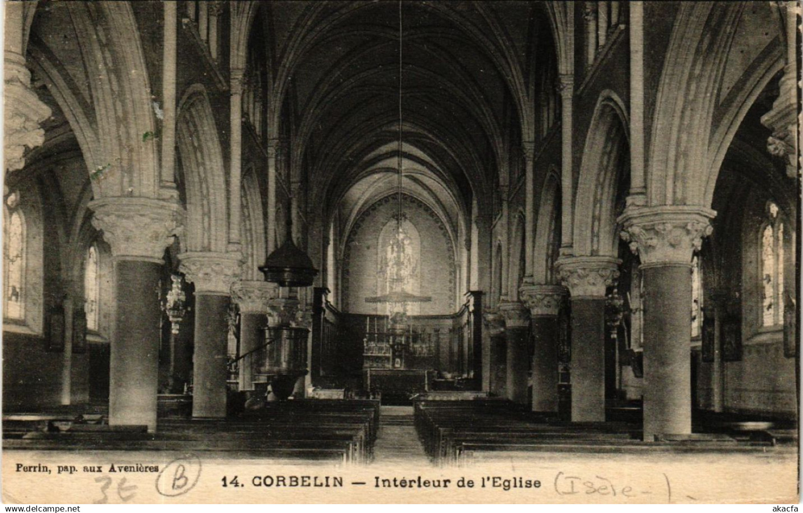 CPA AK CORBELIN - Intérieur de l'Église (489328)