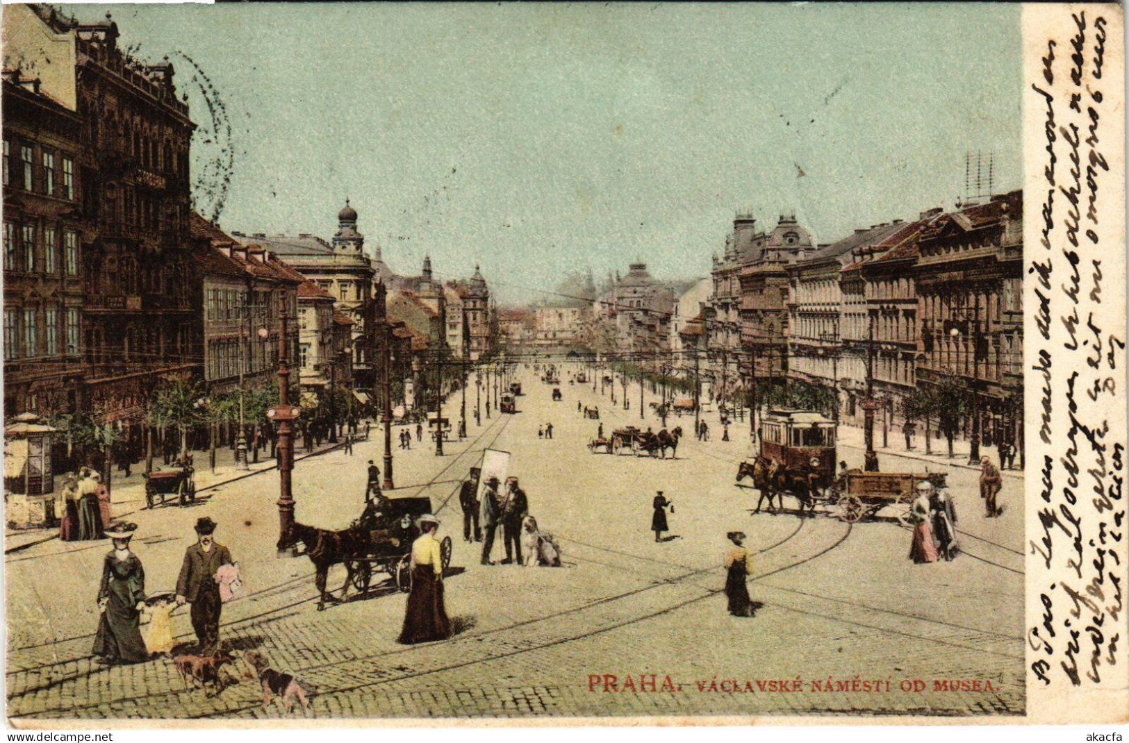 CPA AK CZECHOSLOVAKIA Praha - Vaclavské Namesti od Musea (694114)