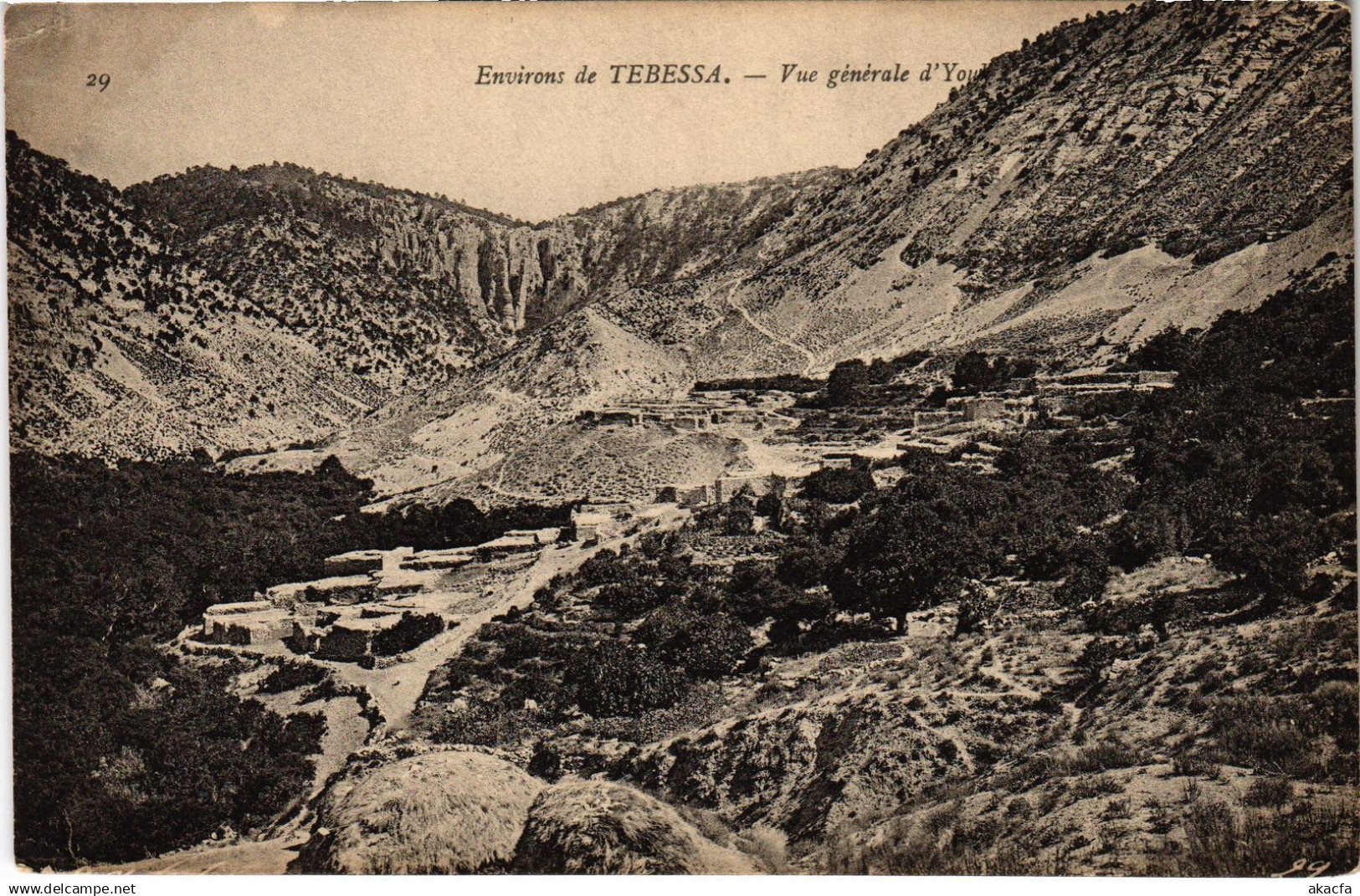 CPA AK ENVIRONS DE TEBESSA GENERAL VIEW OF A VILLAGE ALGERIA (1435681)