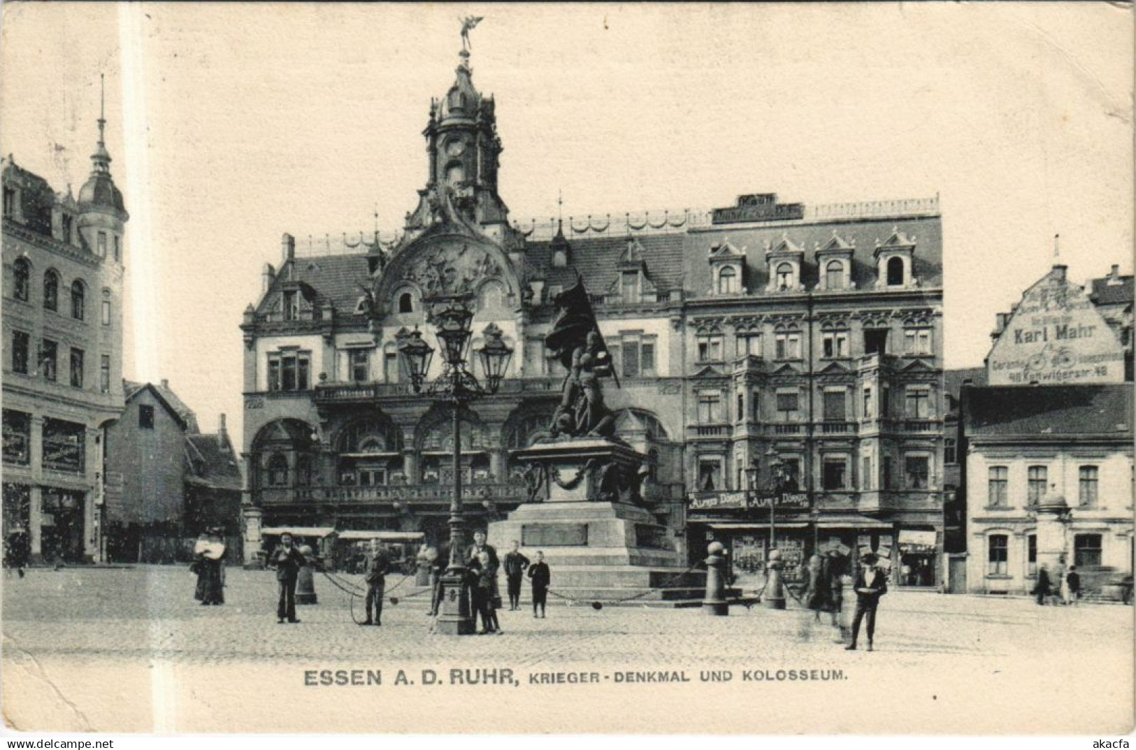 CPA AK Essen Krieger Denkmal u. Kolosseum GERMANY (1151235)