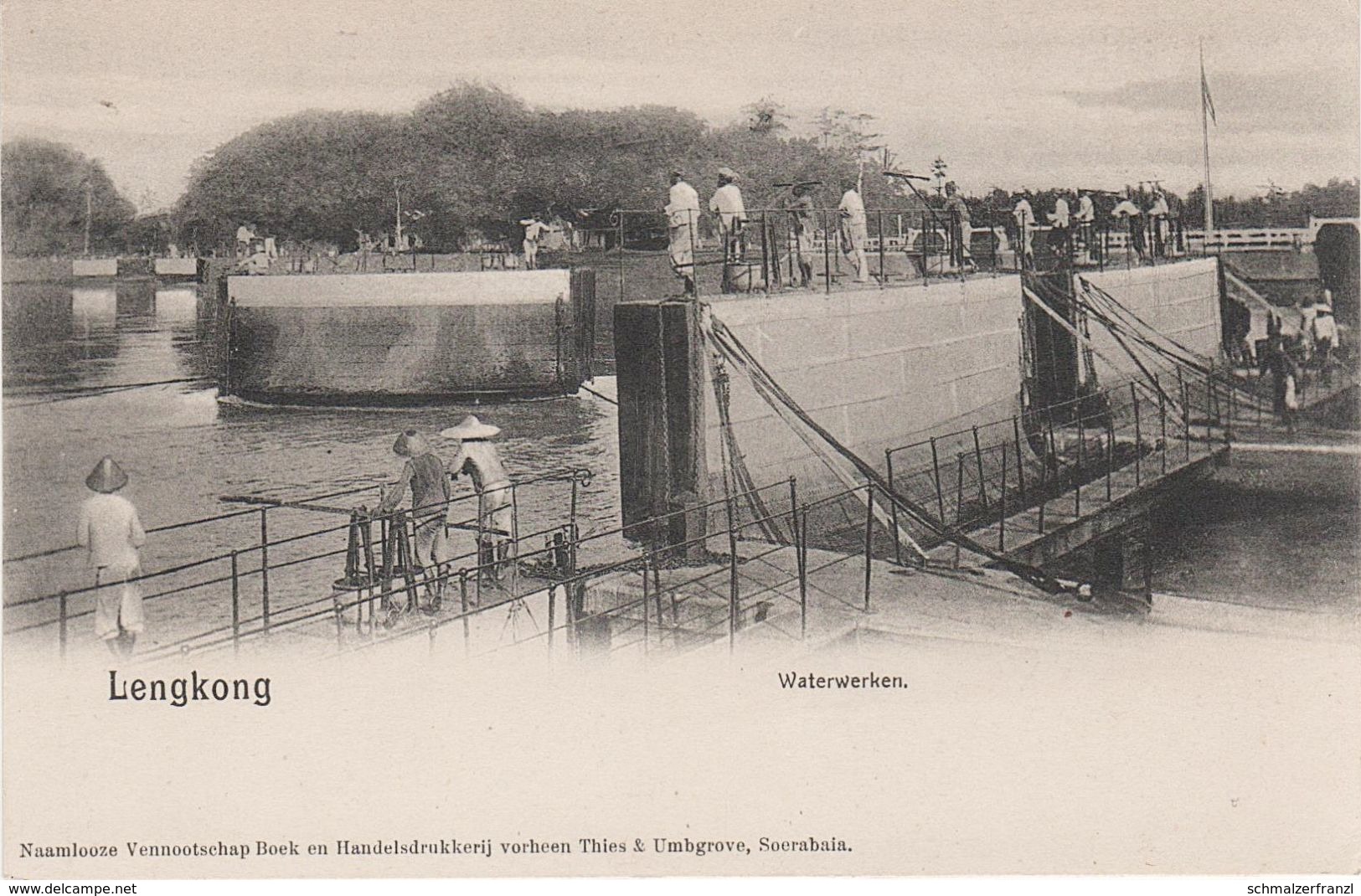 CPA AK Lengkong Waterwerken Bandung Surabaya Java Jawa Barat Timur Niederländisch Indien Indonesien Indonésie Indonesia