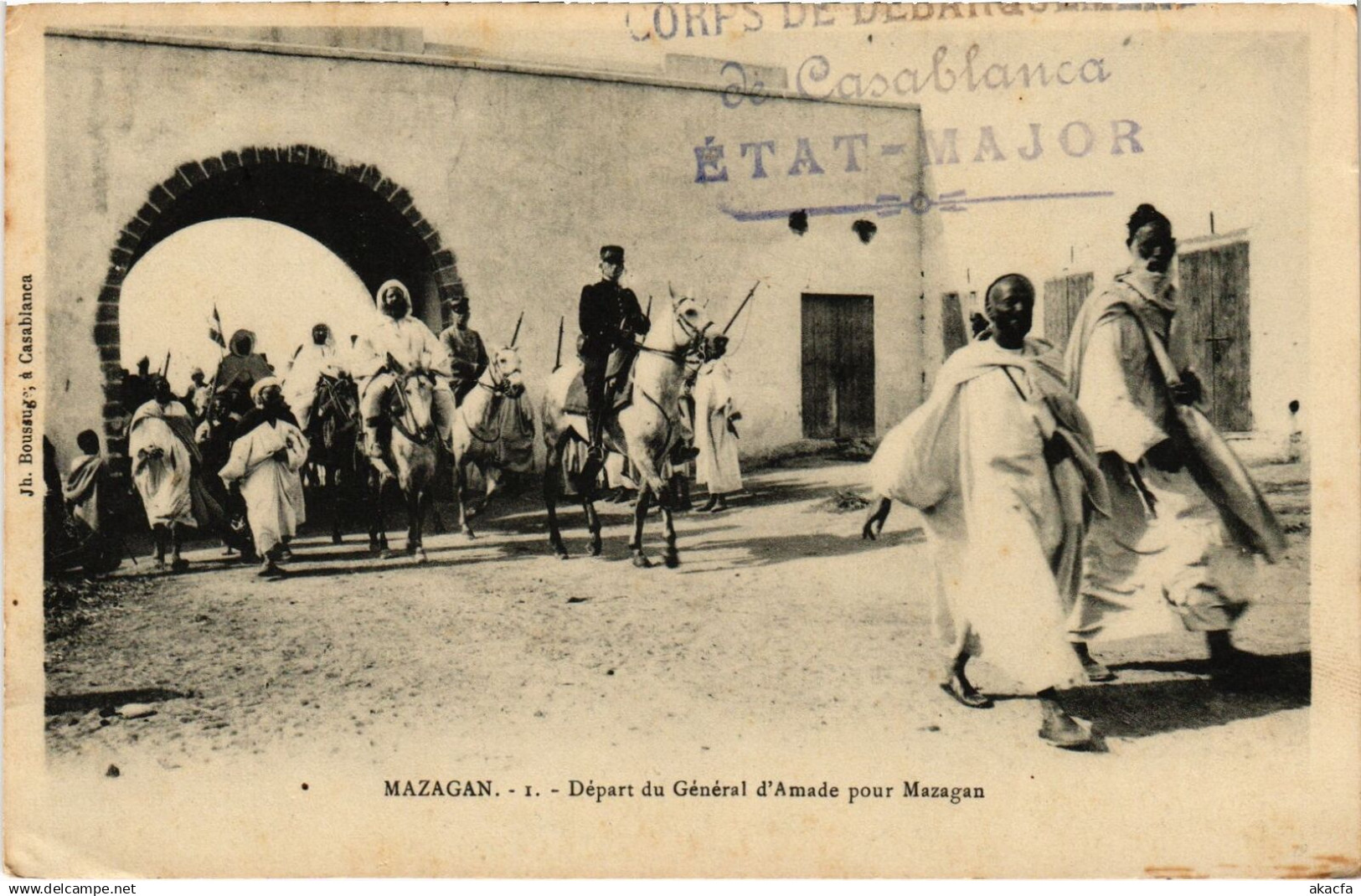 CPA AK MAROC MAZAGAN Depart du General d'Amade pour Mazagan (1359350)