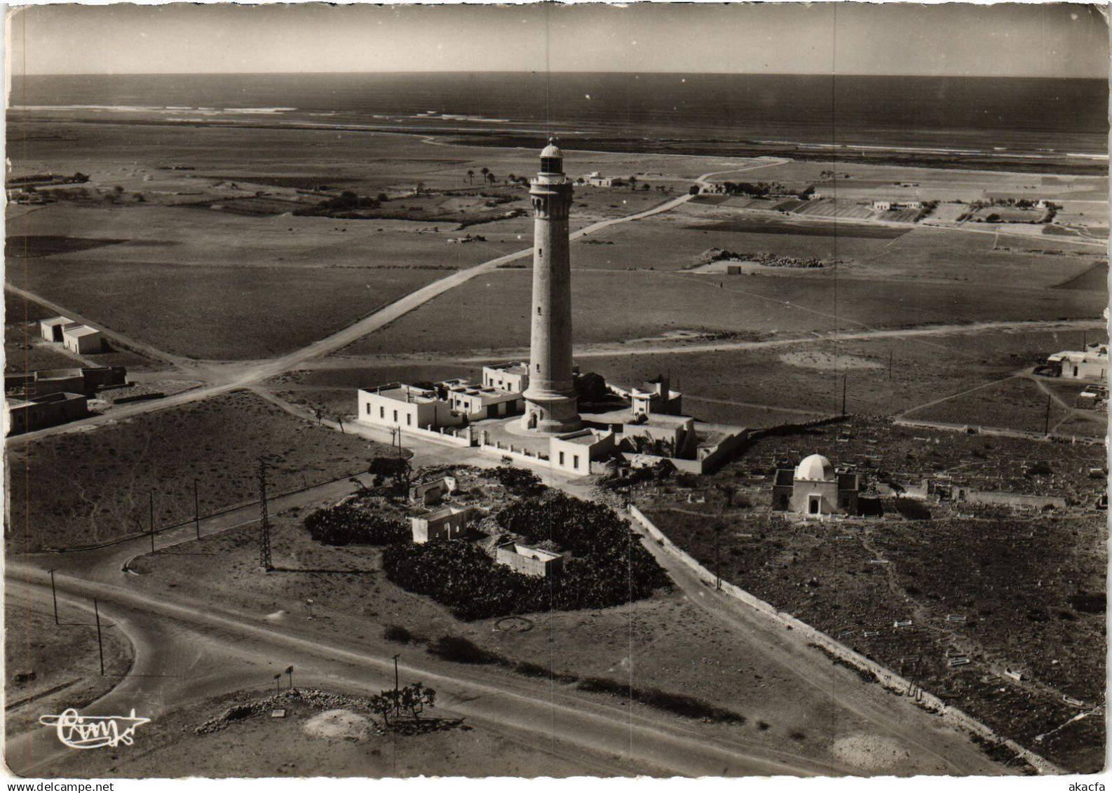 CPA AK MAROC MAZAGAN Vue Aerienne sur le Phare de Mazagan (1359964)