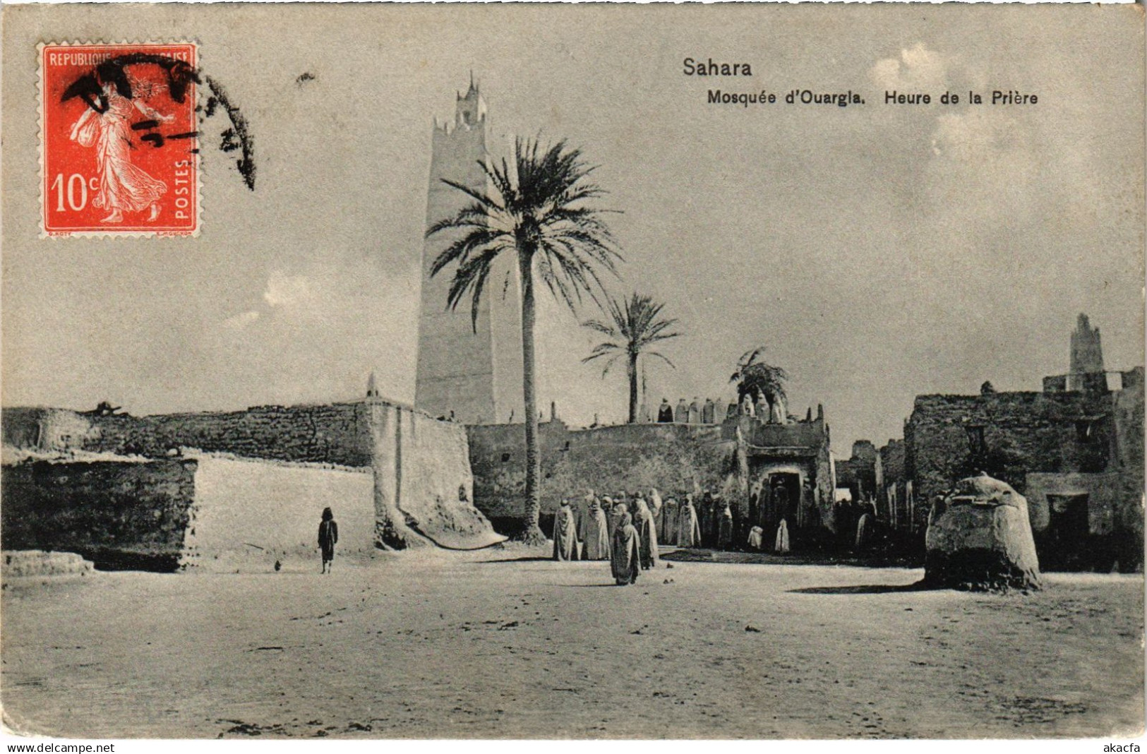 CPA AK OUARGLA MOSQUEE HEURE DE LA PRIERE ALGERIA (1435252)