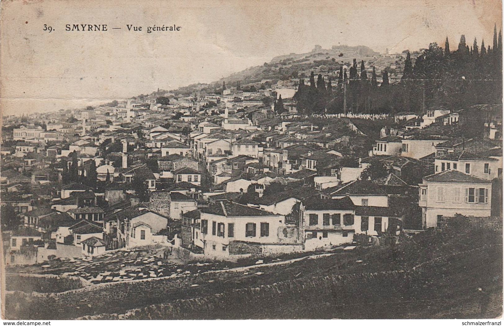 CPA AK Smyrne Smyrna Izmir Vue générale Türkei Turquie Turkey Türkiye Deutsche Post Reichspost Briefmarke Piaster