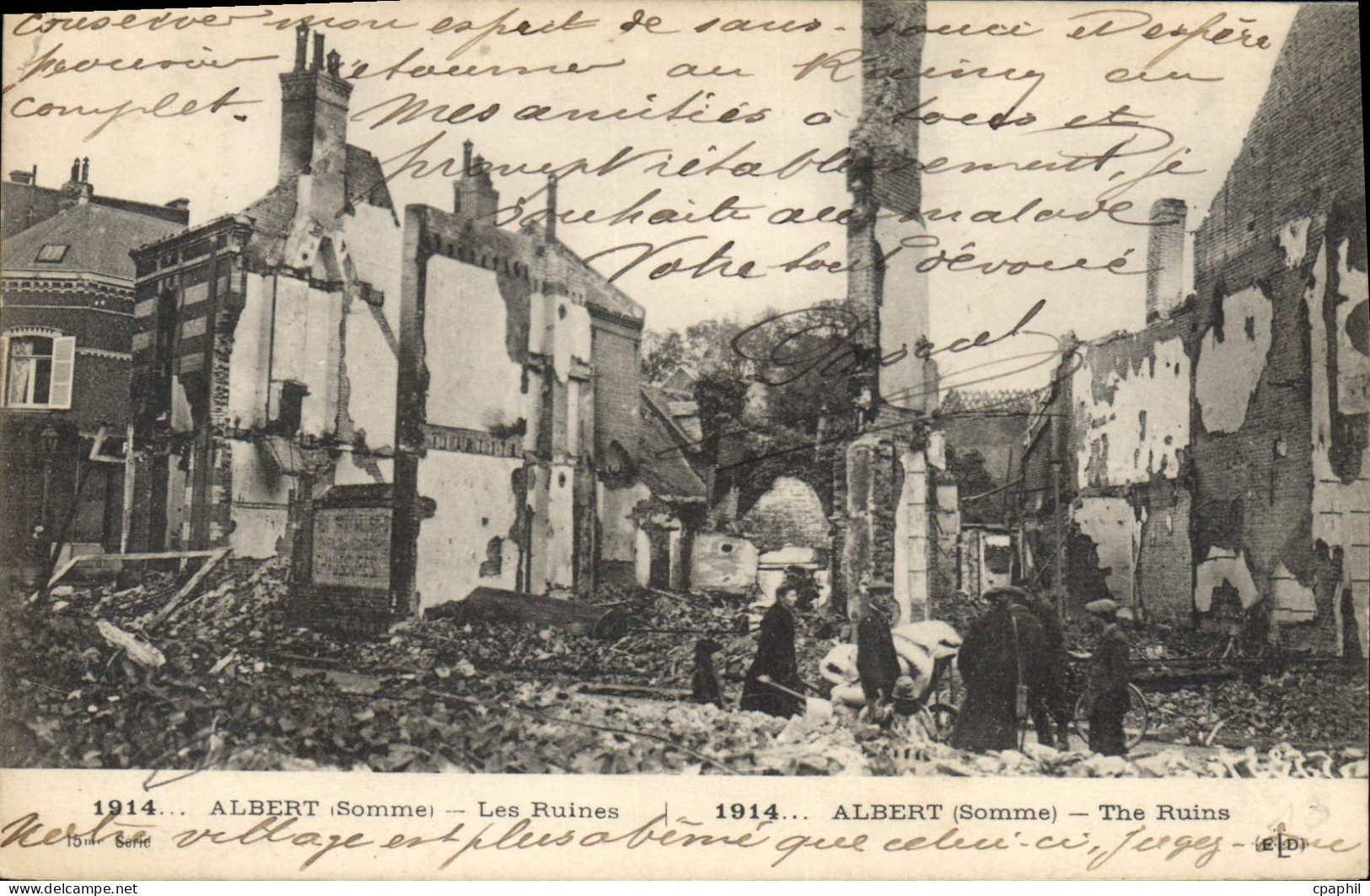 CPA Albert Les Ruines 1914