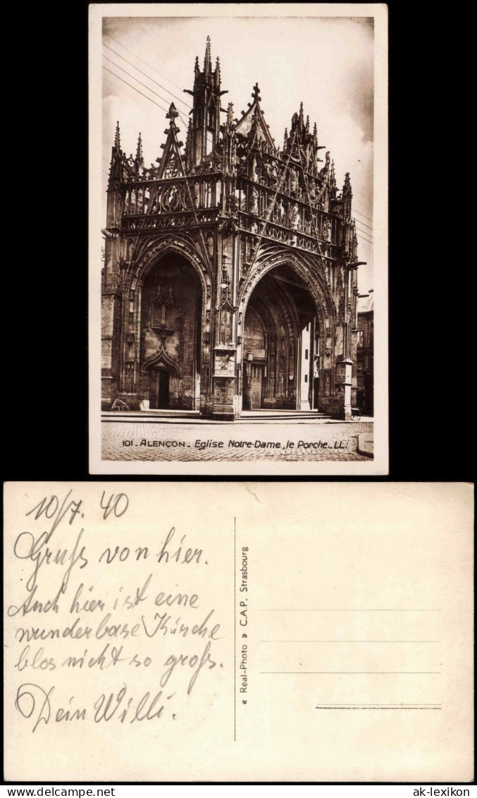 CPA Alencon Alençon Eglise Notre-Dame,le Porche 1962