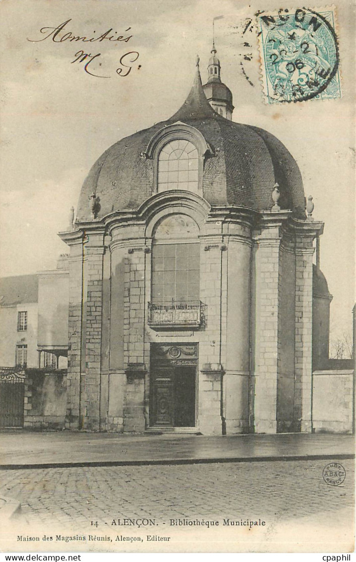 CPA Alencon Bibliotheque Municipale