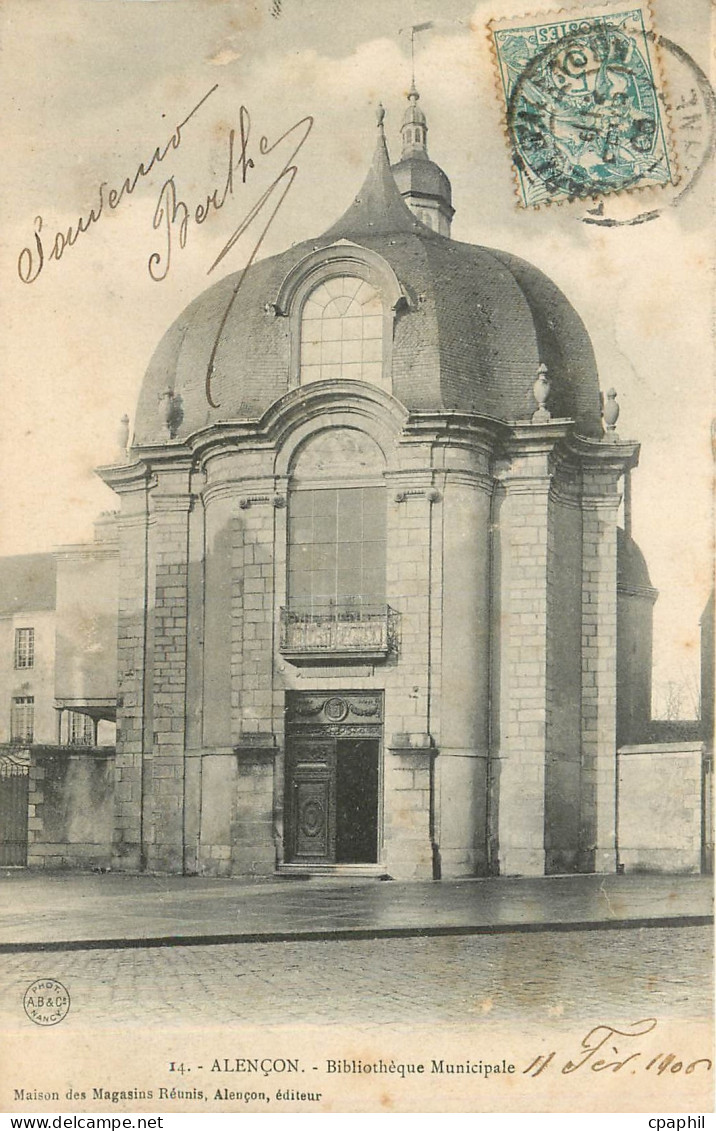 CPA Alencon Bibliotheque Municipale