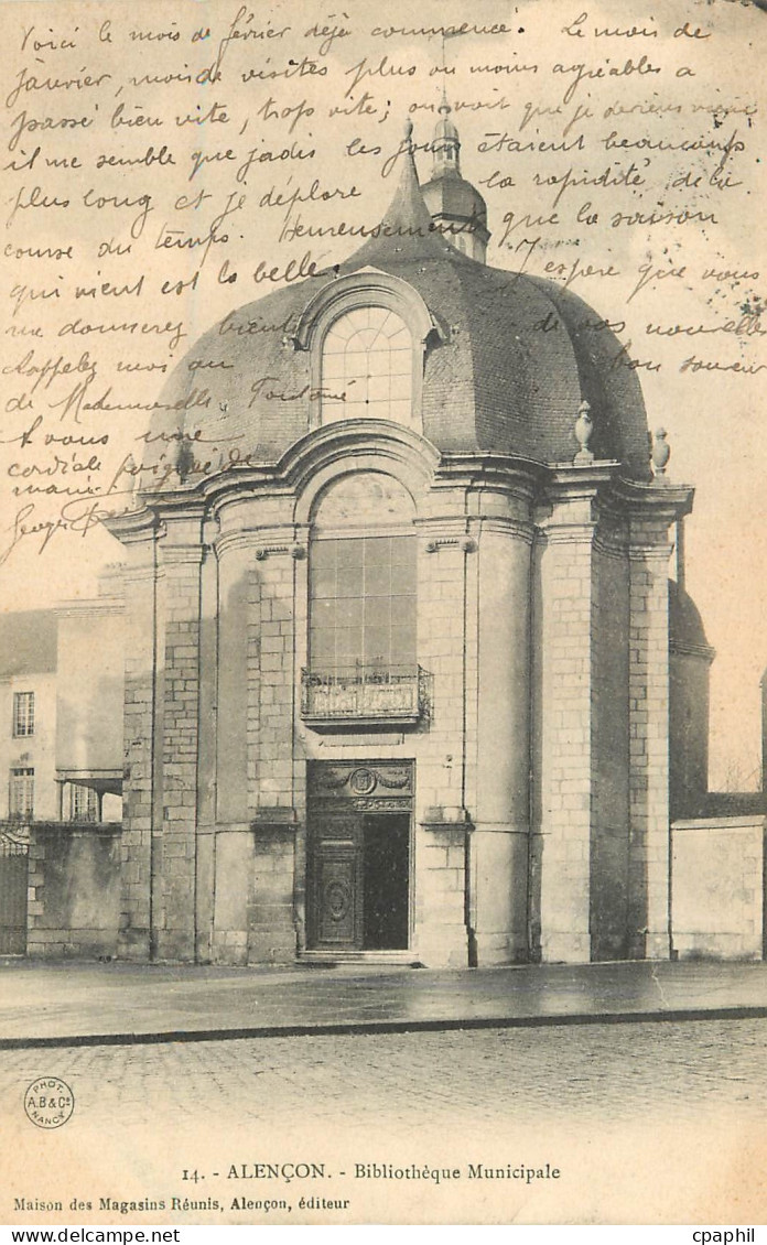 CPA Alencon Bibliotheque Municipale