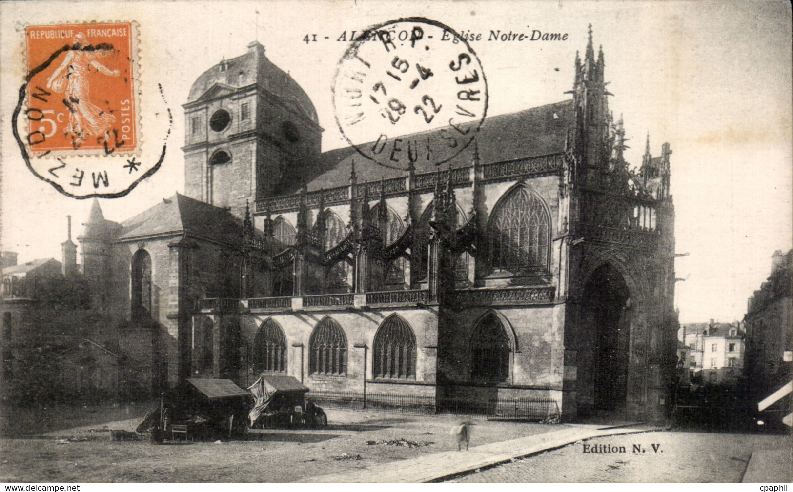 CPA Alencon Eglise Notre Dame