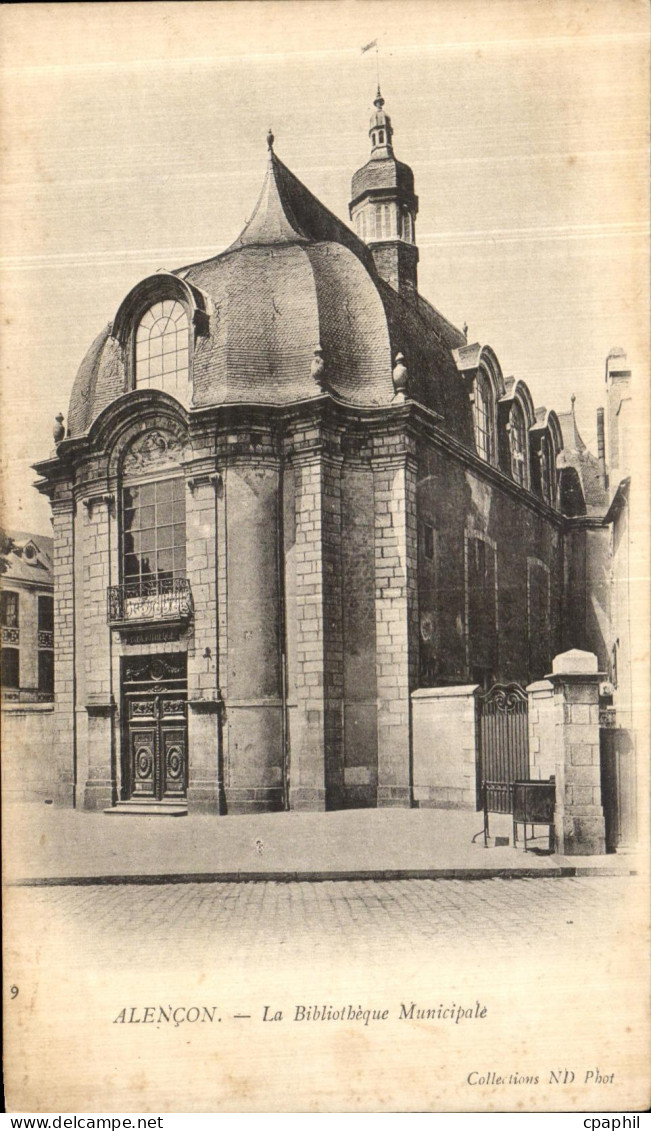 CPA Alencon La Bibliotbeque Municipale