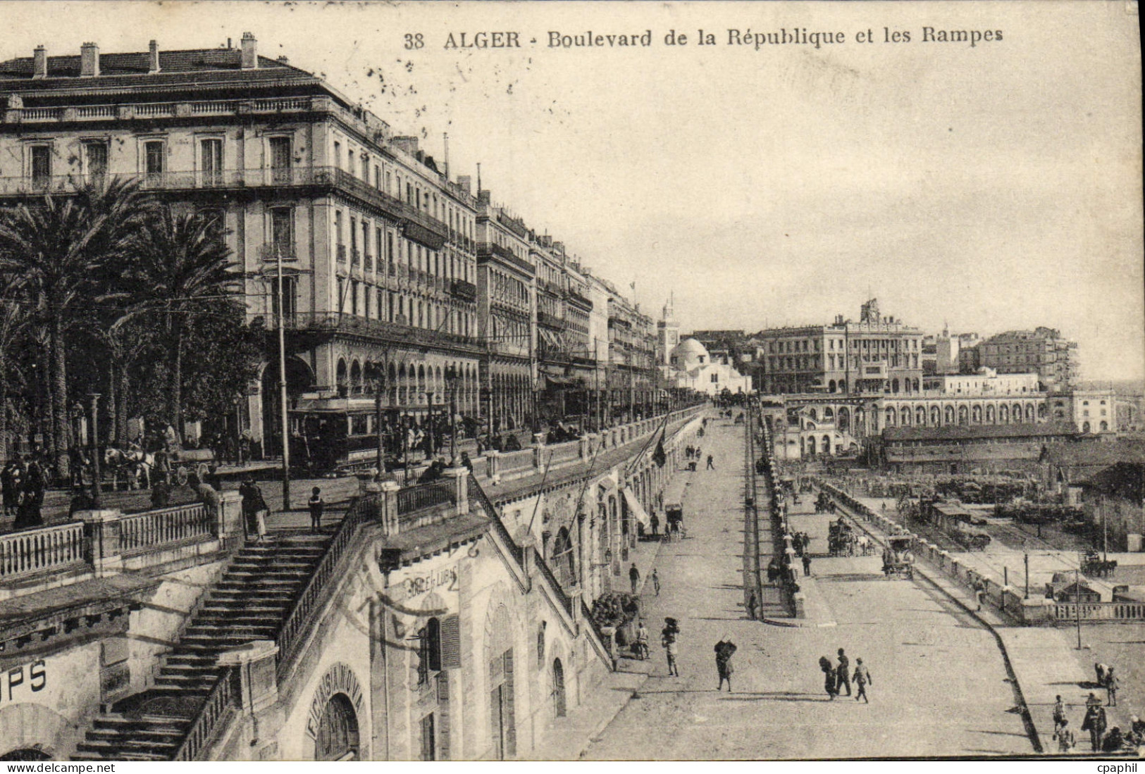 CPA Alger Boulevard De La Republique Et Les Rampes Daguin Passez l'hiver a Alger