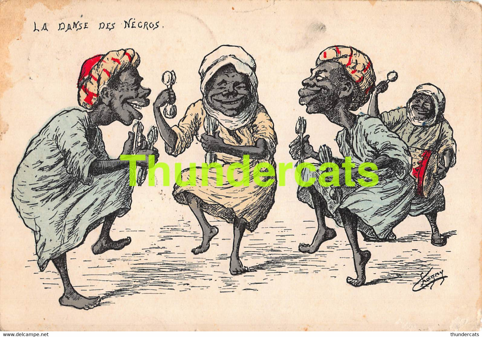 CPA ALGERIE ILLUSTRATEUR CHAGNY LA DANSE DES NEGROS
