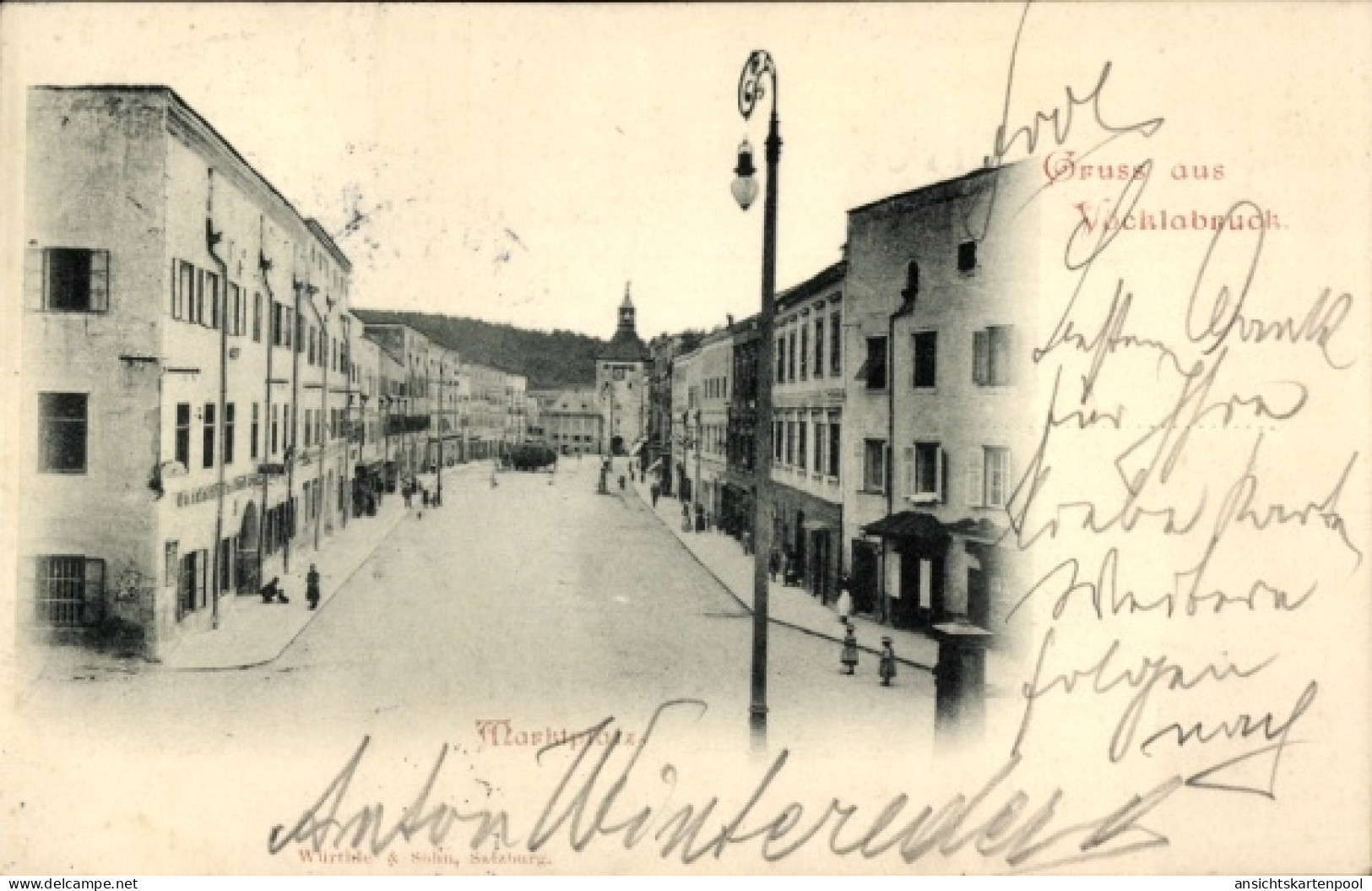 CPA Altenmarkt im Pongau in Salzburg, Marktplatz, Marktstraße mit Turm