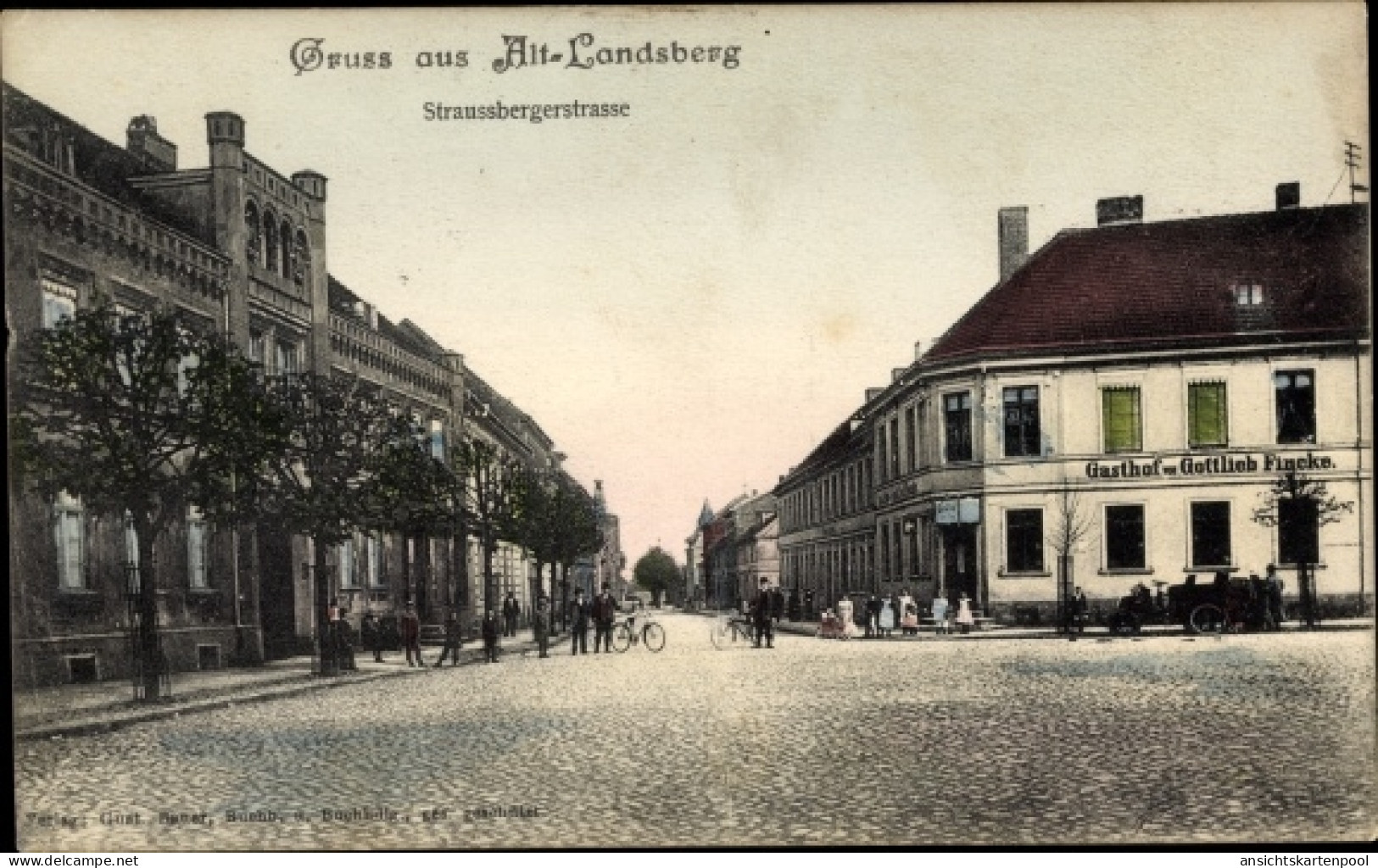 CPA Altlandsberg in der Mark, Straussberger Straße, Strausberger Straße, Gasthof Gottlieb Fincke
