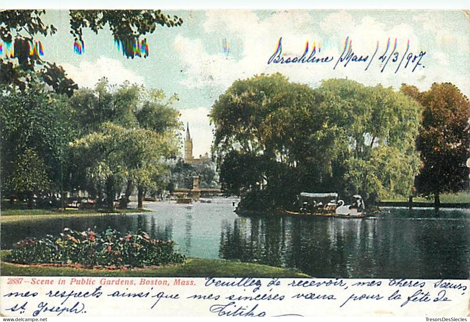 CPA Amérique > Etats-Unis > MA - Massachusetts > Boston Scene in Public Gardens