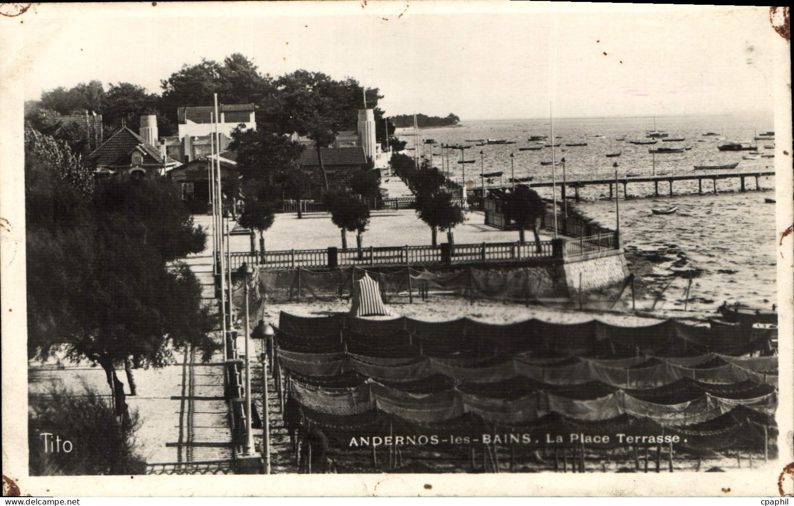 CPA Andernos les Bains la Place Terrasse