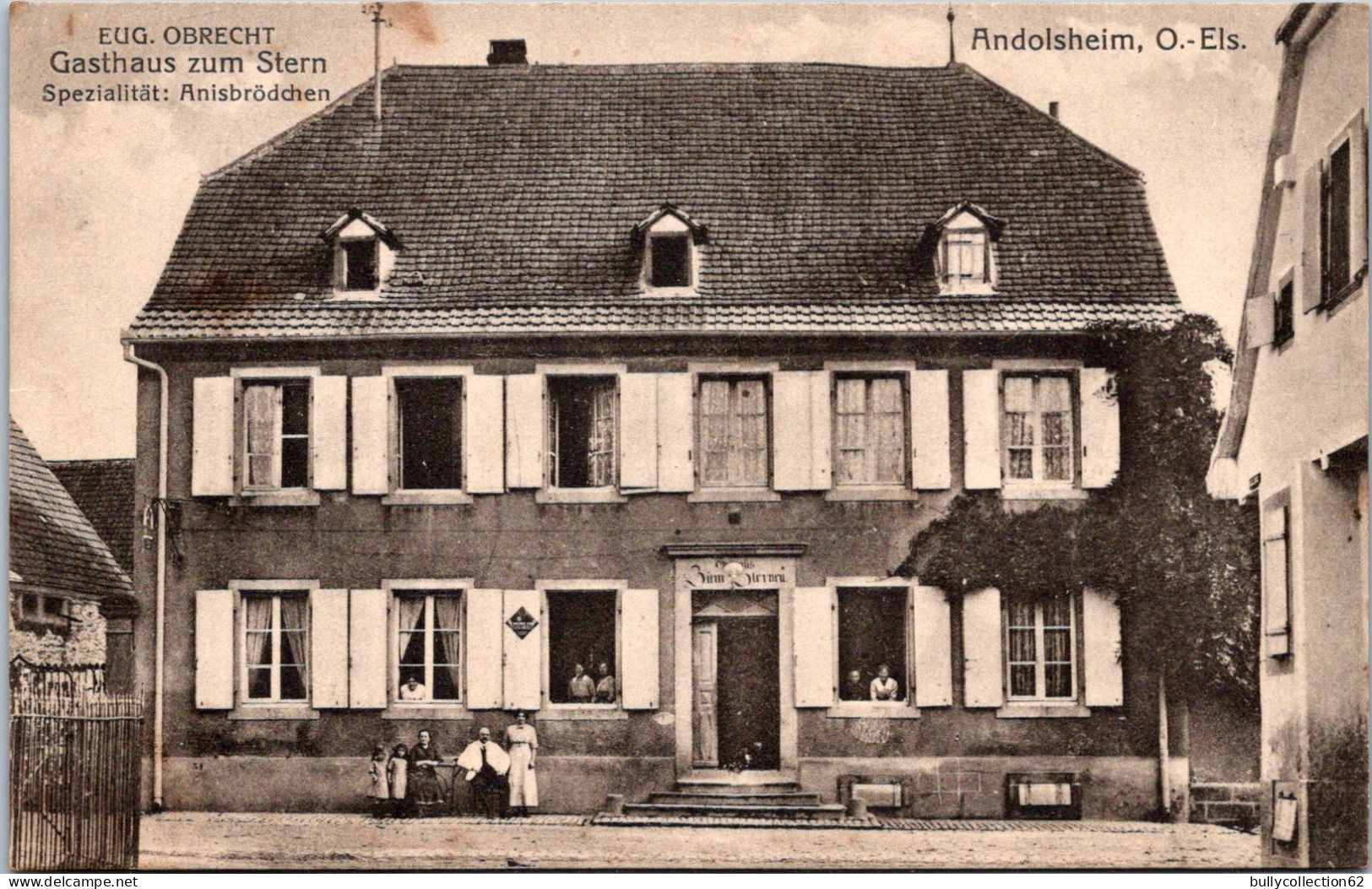 CPA -  ANDOLSHEIM  -  eug obrecht Gasthaus zum Stern spezialitât : Anisbrôdchen