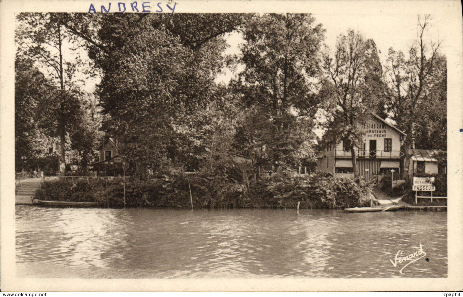 CPA Andresy Jolie Vue Dans l'Ile Passeur