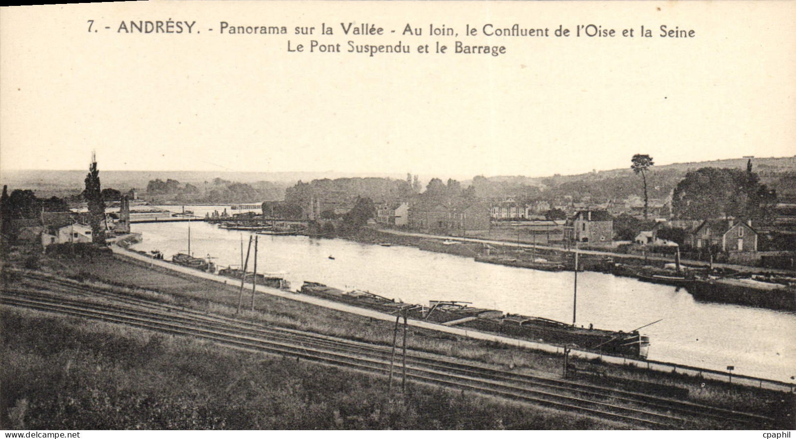 CPA Andresy Panorama Sur La Valee Au Loin Le Confluent pont suspendu barrage