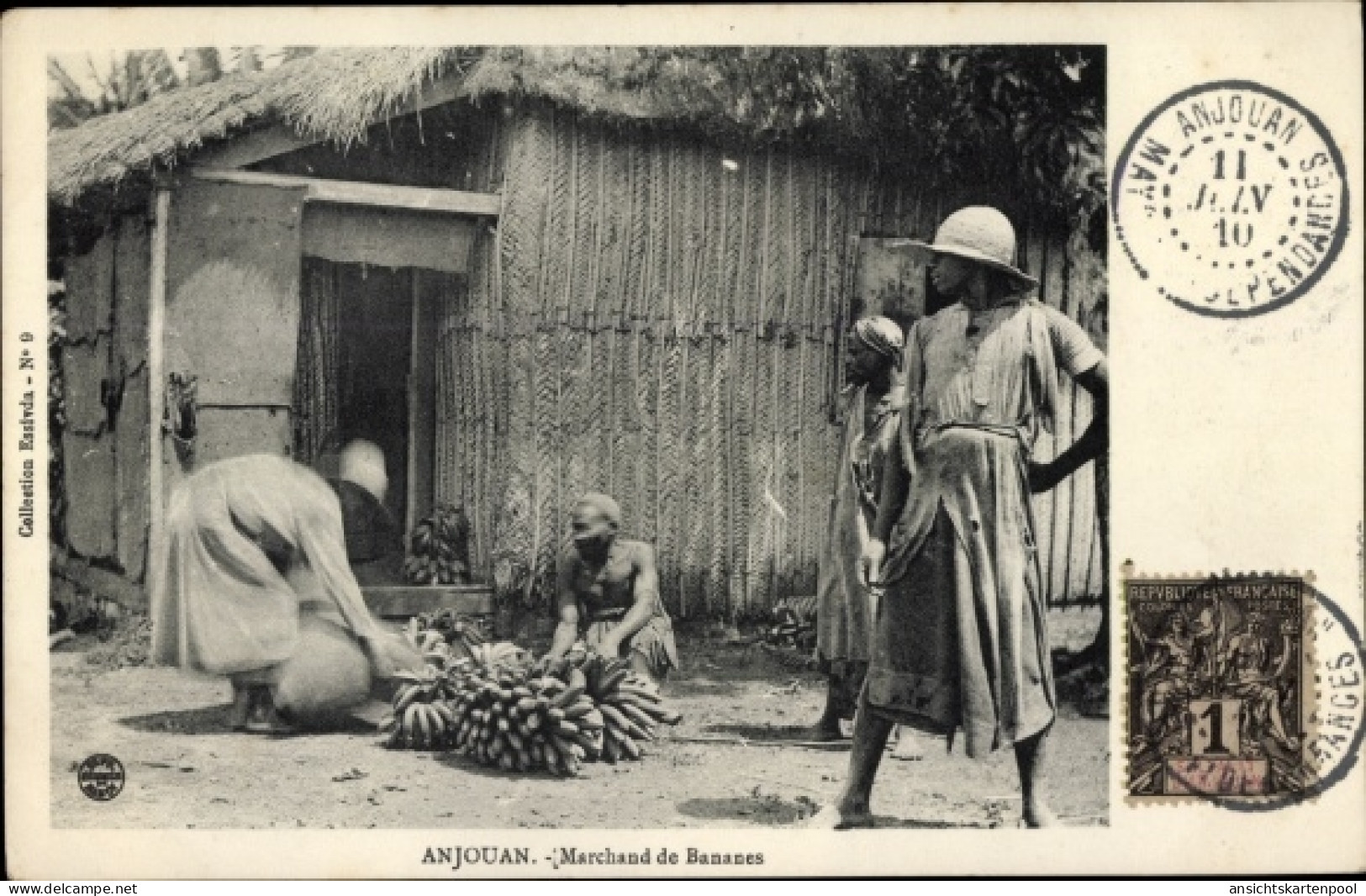 CPA Anjouan Komoren, Marchand de Bananes