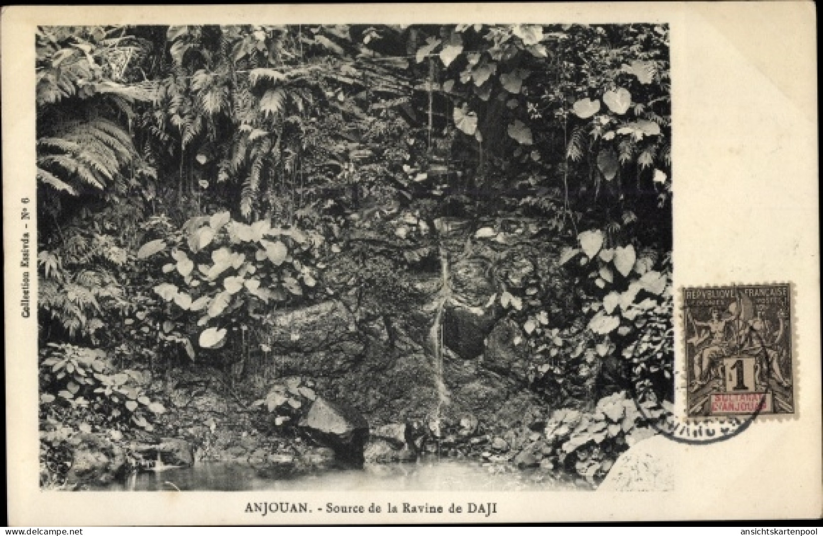 CPA Anjouan Komoren, Source de la Ravine de Daji