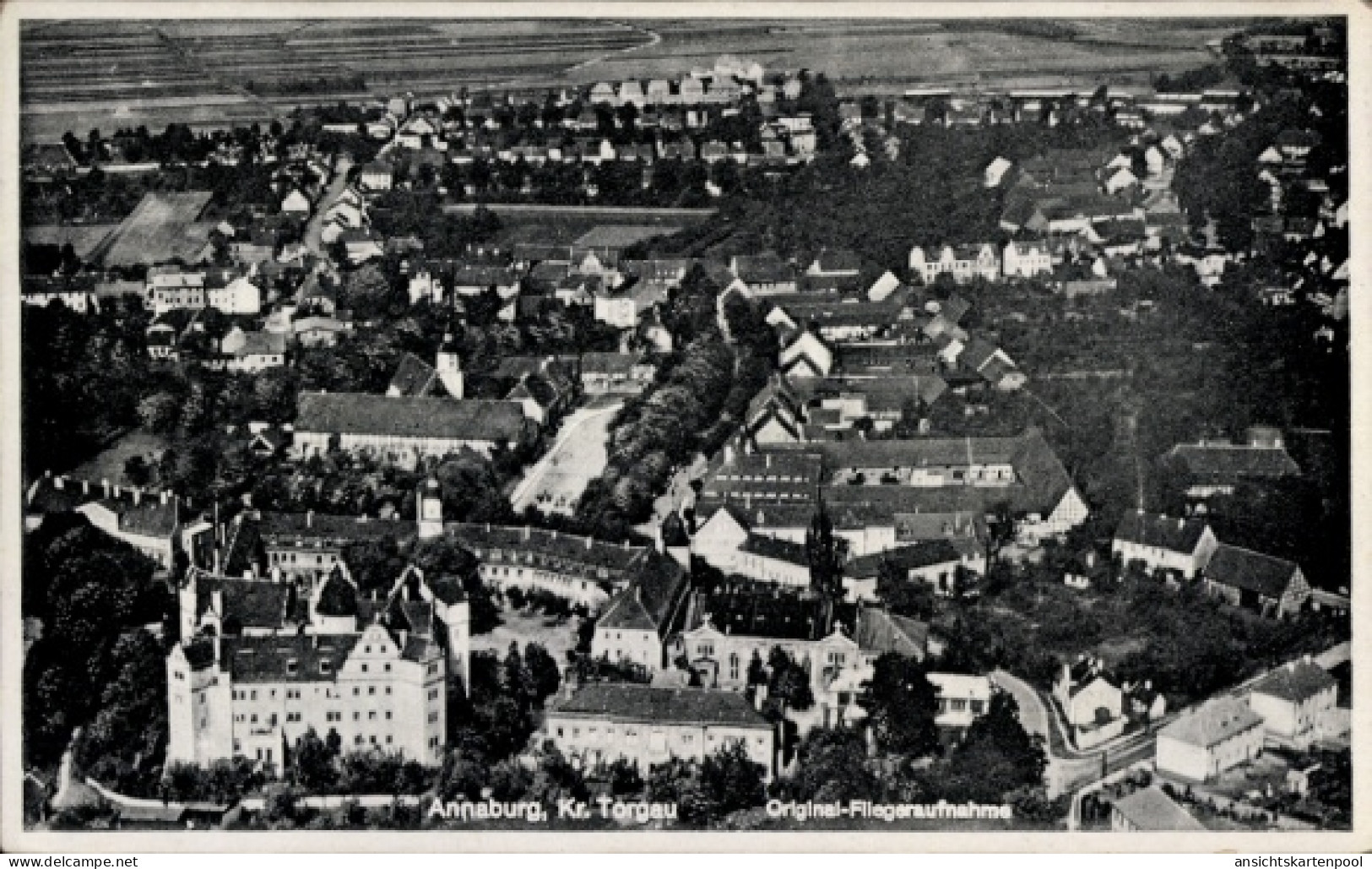 CPA Annaburg Saxe Anhalt, Fliegeraufnahme