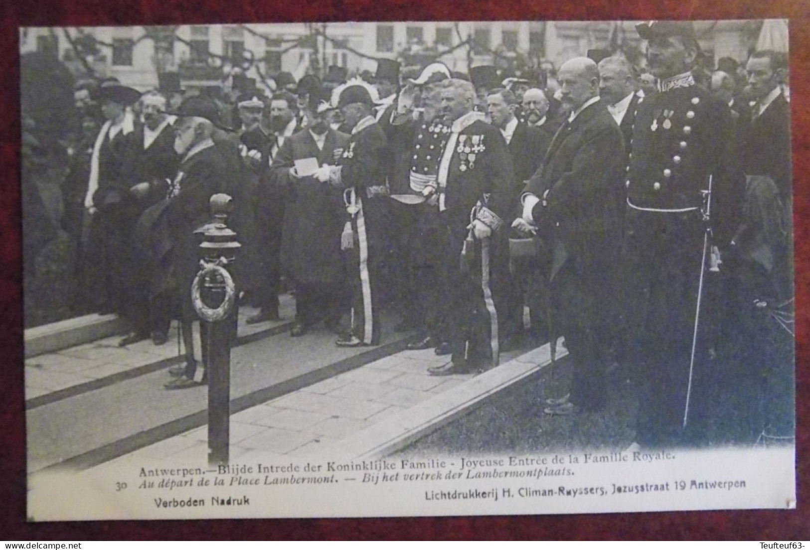 Cpa Antwerpen : blijde intrede der Koninklijke familie - bij het vertrek der Lambermontplaats