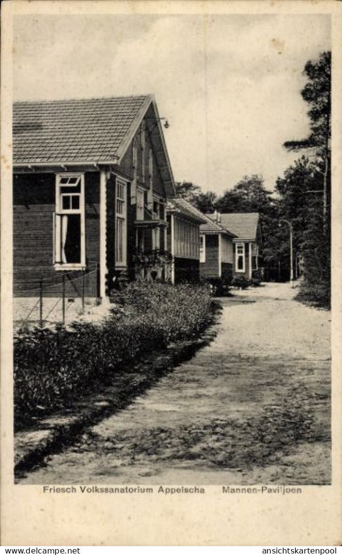 CPA Appelscha Fryslân Niederlande, Volkssantorium Friesch, Männen-Pavillon