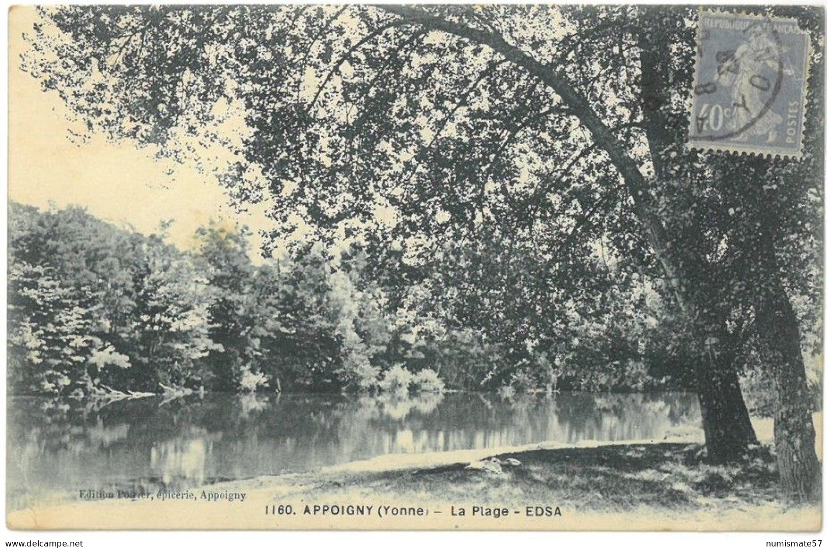 CPA APPOIGNY - La Plage - EDSA - Ed. Poirier , épicerie , Appoigny n°1160 - Année 1929