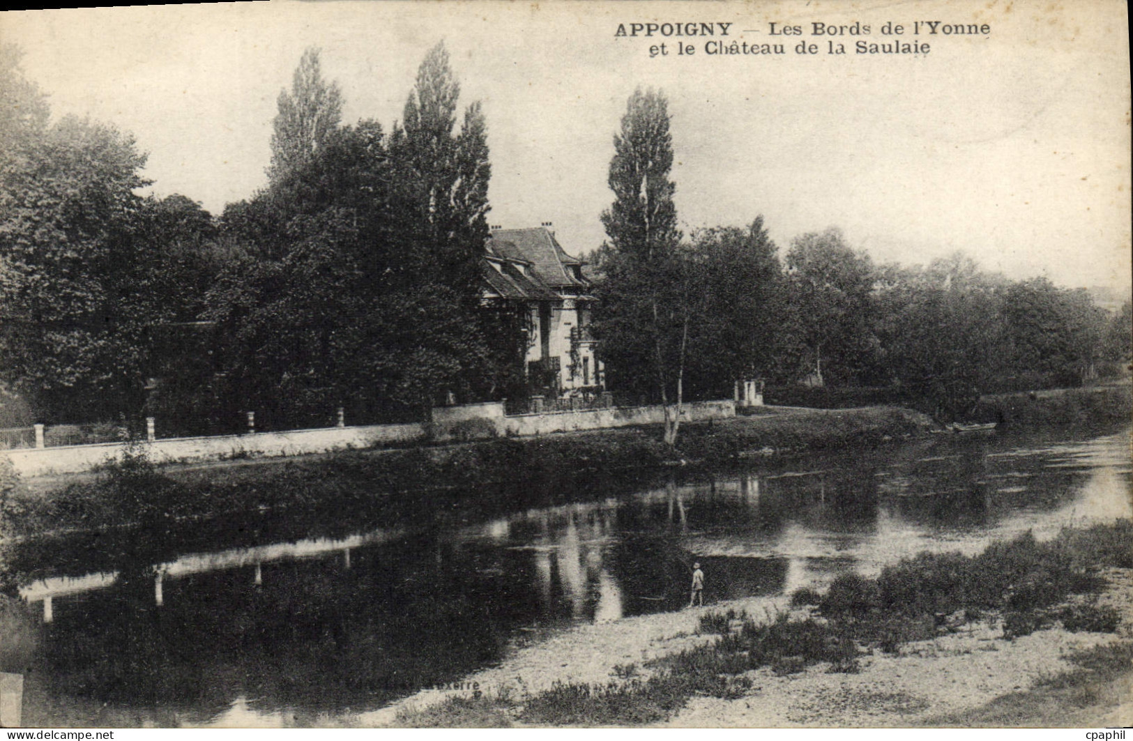 CPA Appoigny Les Bords De I'Yonne Et Le Chateau De La Saulaie