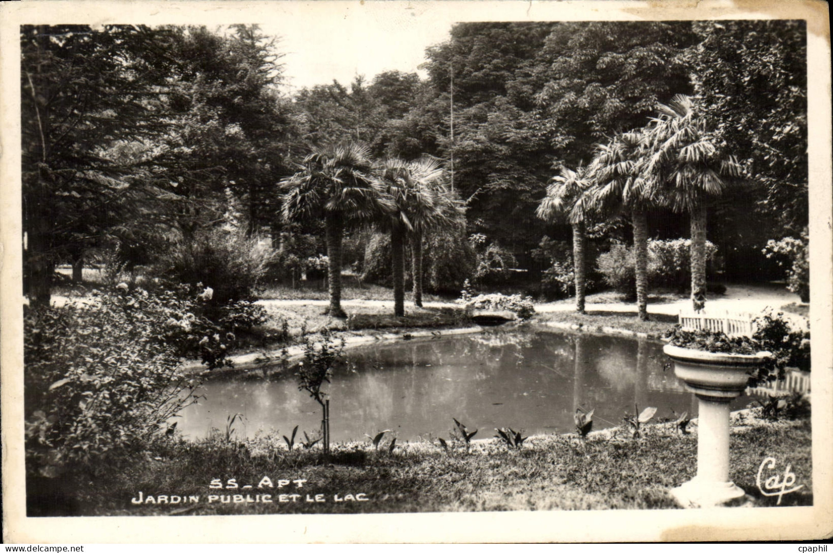 CPA Apt Jardin Public et le Lac