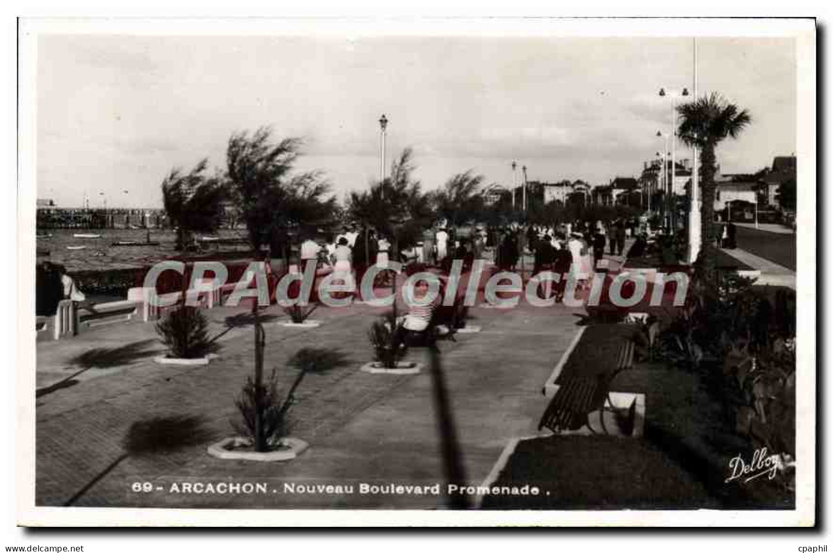 CPA Arcachon Nouveau Boulevard Promenade