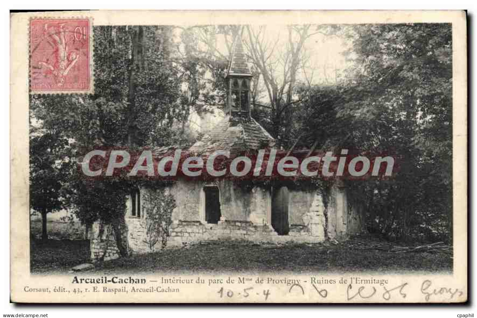 CPA Arcueil Cachan Interieur Du Parc De Provigny Ruines I'Ermitage